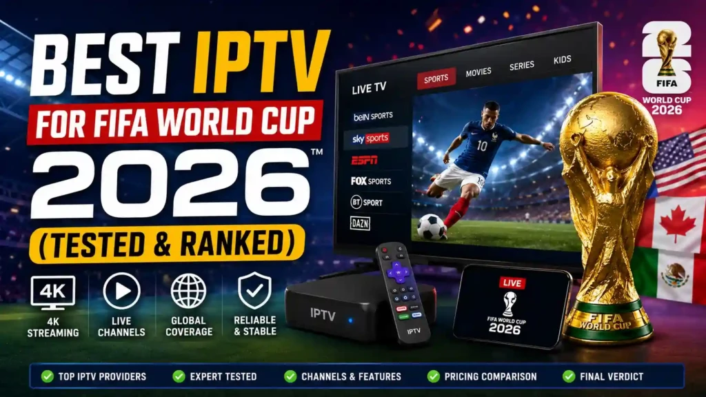 Best IPTV for FIFA World Cup 2026 tested and ranked with 4K live streaming, global sports channels, and reliable no-buffer IPTV service.