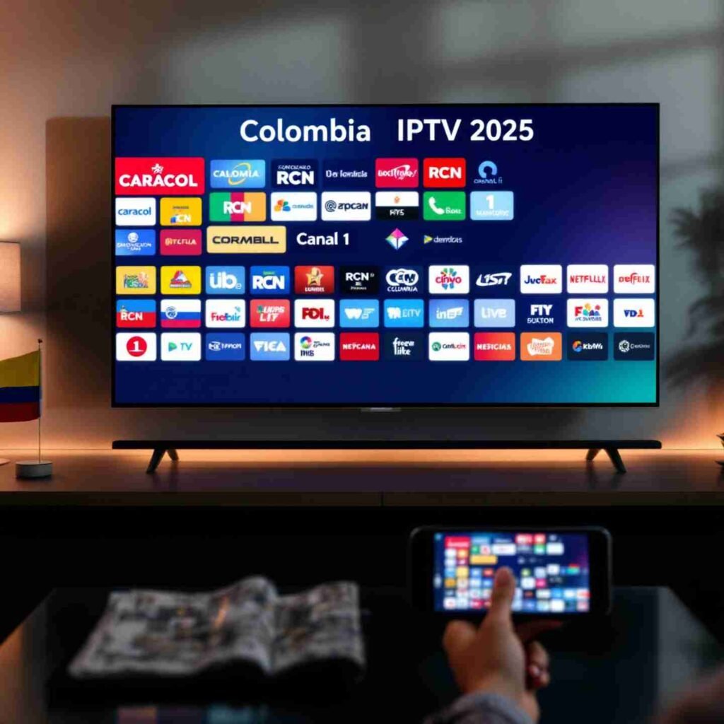 Best IPTV Colombia services showing Colombian TV channels streaming on multiple devices in 2025