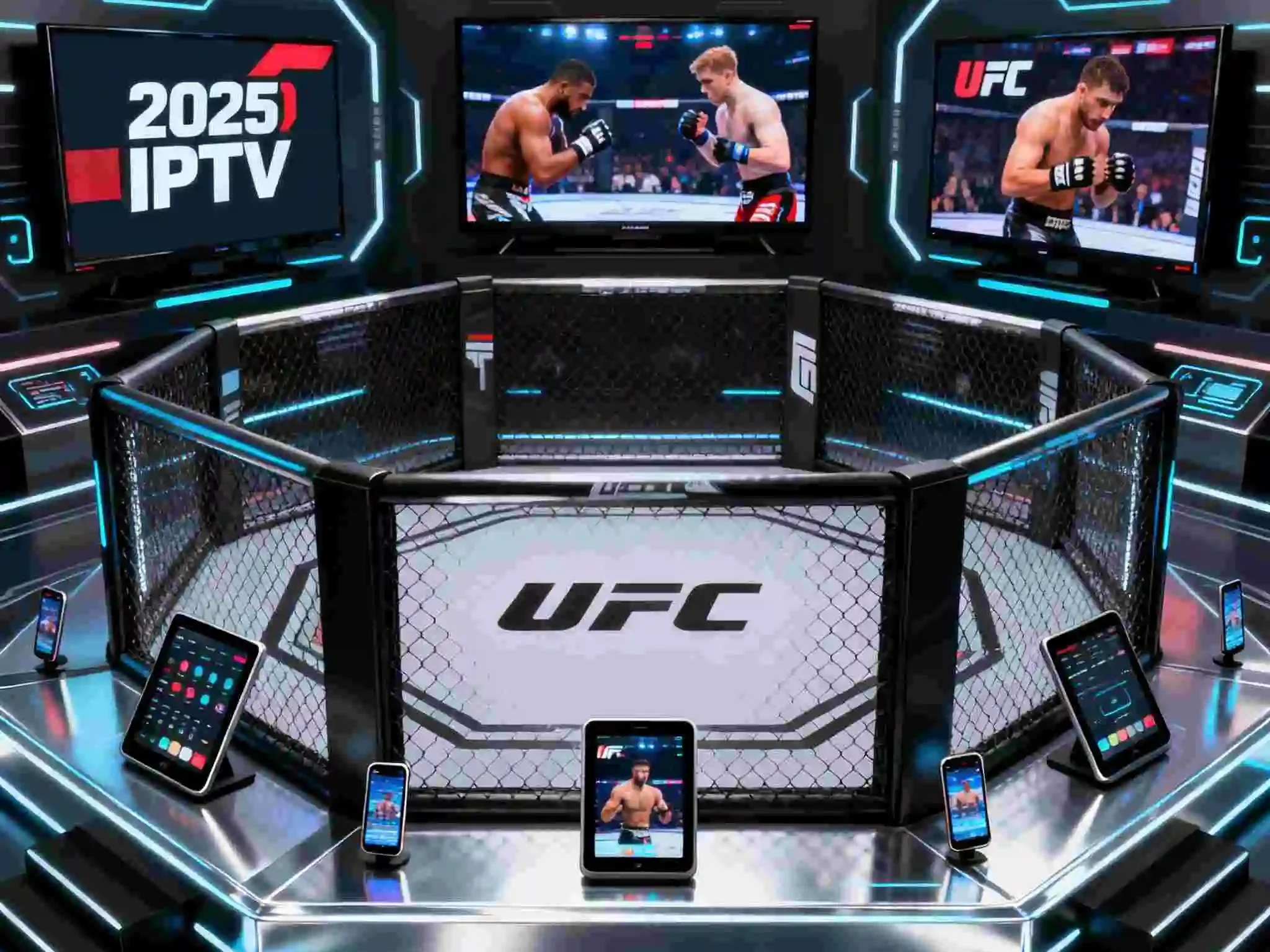 Best IPTV UFC service 2025 streaming on multiple devices with HD 4K quality fights displayed on modern screens