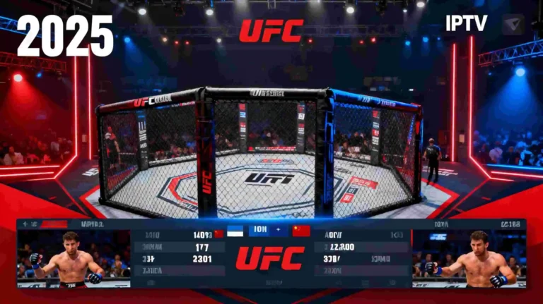 Best IPTV UFC streaming service 2025 with octagon and professional broadcasting interface